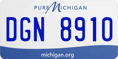 MI license plate DGN8910