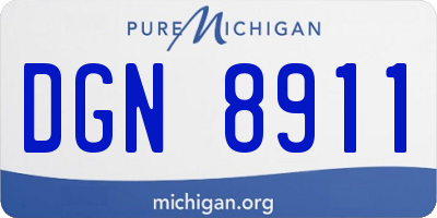 MI license plate DGN8911