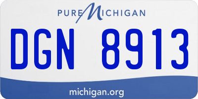 MI license plate DGN8913