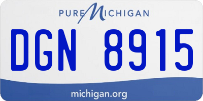 MI license plate DGN8915