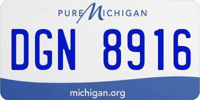 MI license plate DGN8916