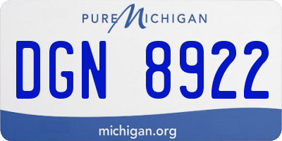 MI license plate DGN8922