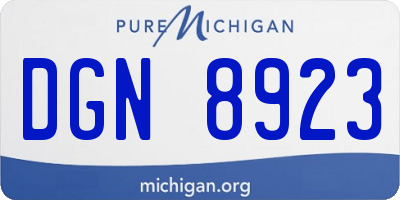 MI license plate DGN8923