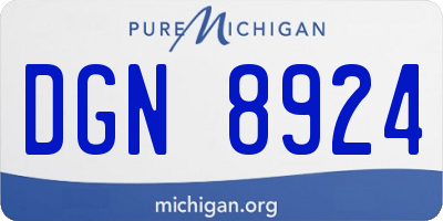 MI license plate DGN8924