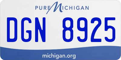 MI license plate DGN8925