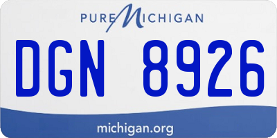 MI license plate DGN8926