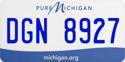 MI license plate DGN8927