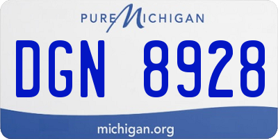 MI license plate DGN8928