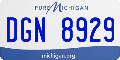 MI license plate DGN8929