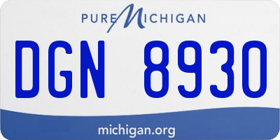 MI license plate DGN8930