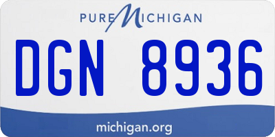 MI license plate DGN8936