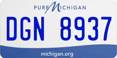 MI license plate DGN8937