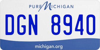 MI license plate DGN8940