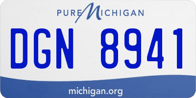 MI license plate DGN8941