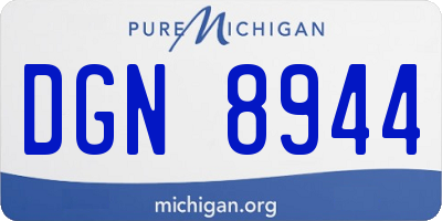 MI license plate DGN8944