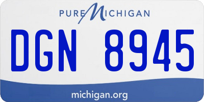 MI license plate DGN8945