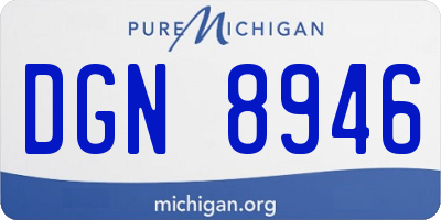 MI license plate DGN8946