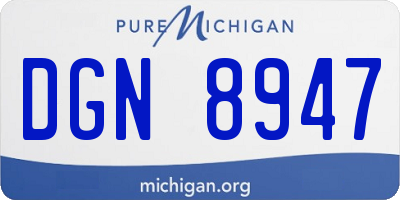 MI license plate DGN8947