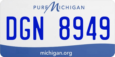 MI license plate DGN8949