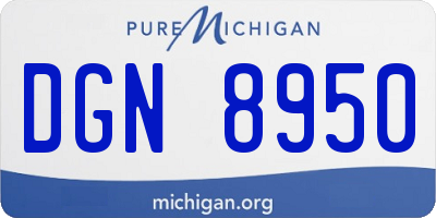 MI license plate DGN8950