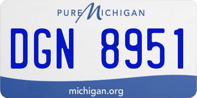 MI license plate DGN8951