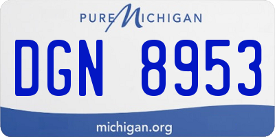 MI license plate DGN8953