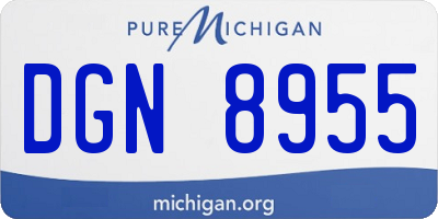 MI license plate DGN8955