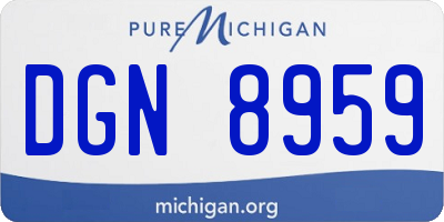 MI license plate DGN8959