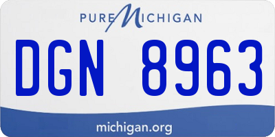 MI license plate DGN8963