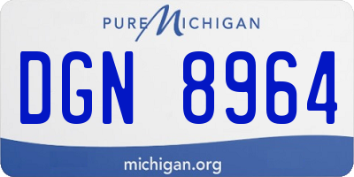 MI license plate DGN8964