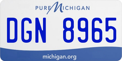 MI license plate DGN8965