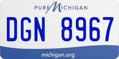 MI license plate DGN8967
