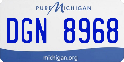 MI license plate DGN8968