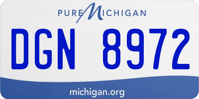 MI license plate DGN8972