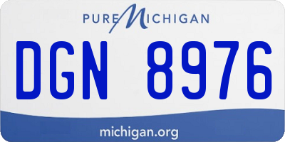 MI license plate DGN8976
