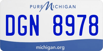 MI license plate DGN8978