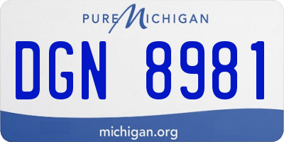 MI license plate DGN8981
