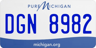 MI license plate DGN8982