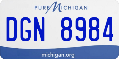 MI license plate DGN8984