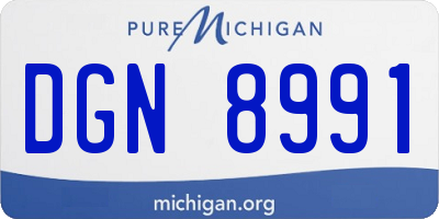 MI license plate DGN8991