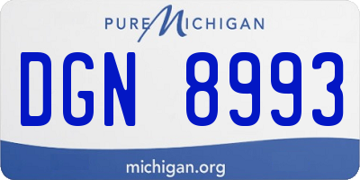 MI license plate DGN8993