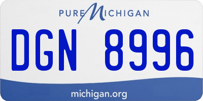 MI license plate DGN8996