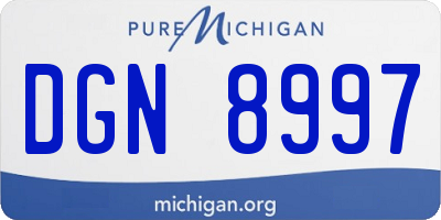 MI license plate DGN8997