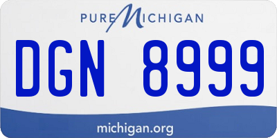 MI license plate DGN8999