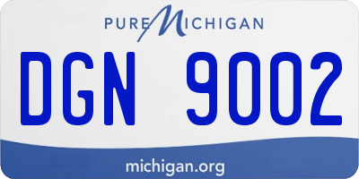 MI license plate DGN9002