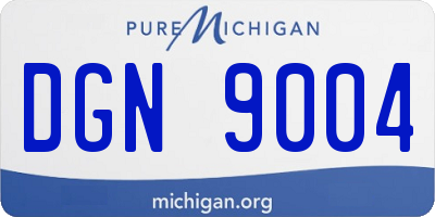 MI license plate DGN9004
