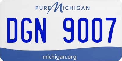 MI license plate DGN9007