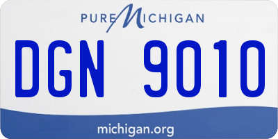 MI license plate DGN9010