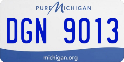 MI license plate DGN9013