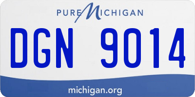MI license plate DGN9014